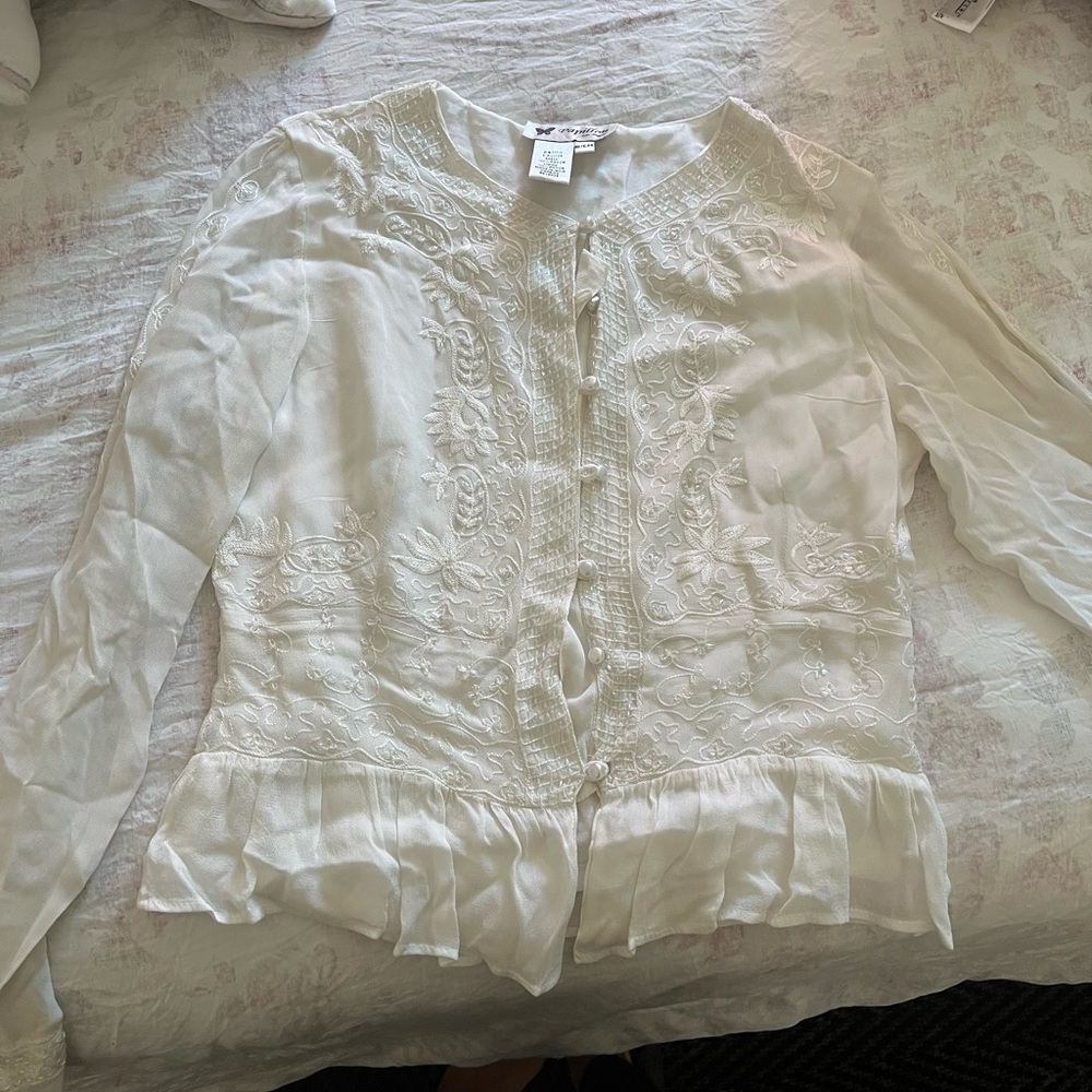 Ruffled Beaded Top